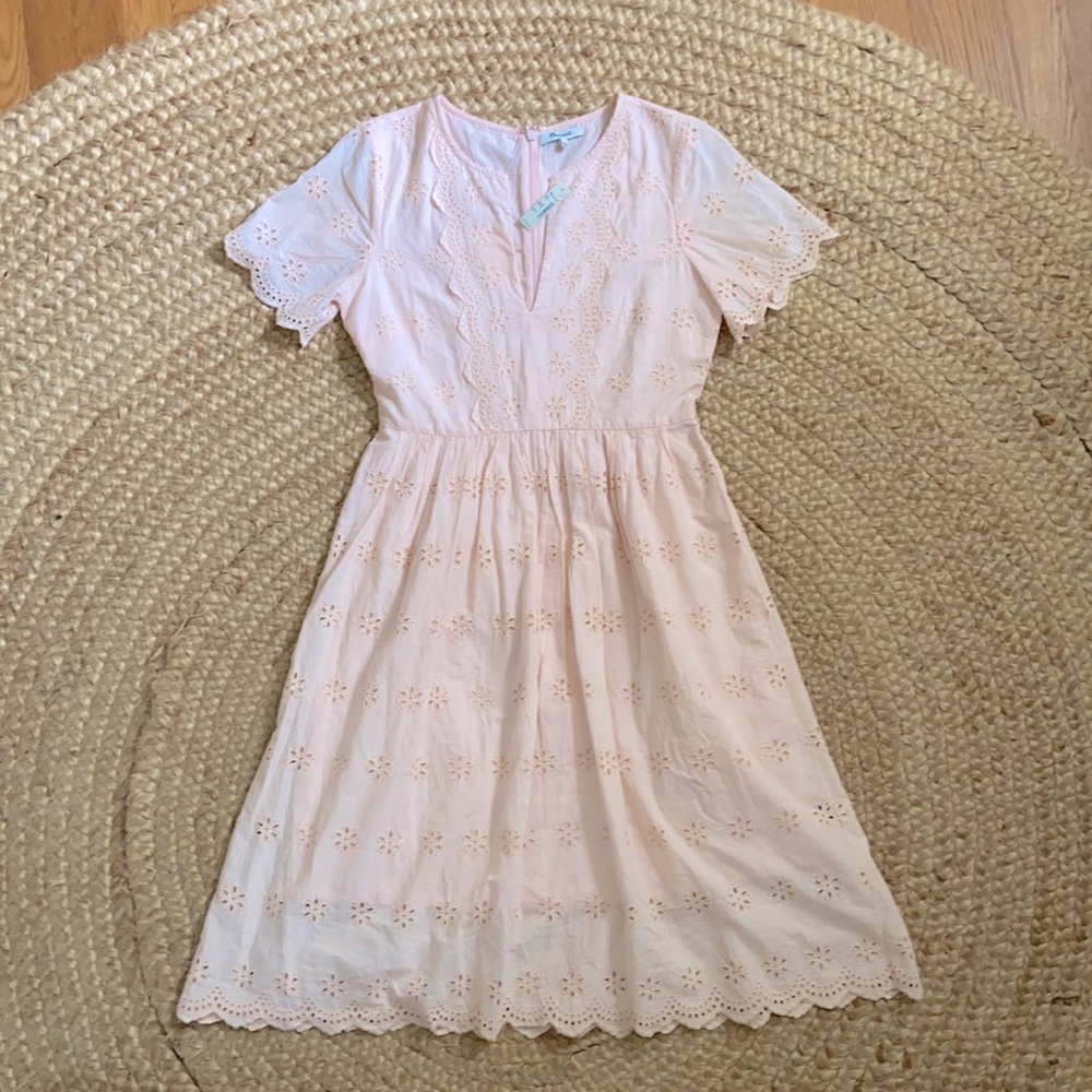 NWT Madewell Pink Eyelet Dress Size 4
